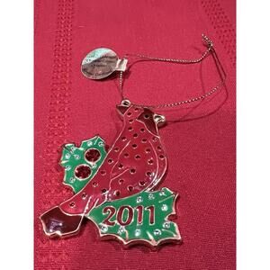 Danbury Mint Cardinal Christmas Ornament 2011 Annual Crystal Ornament